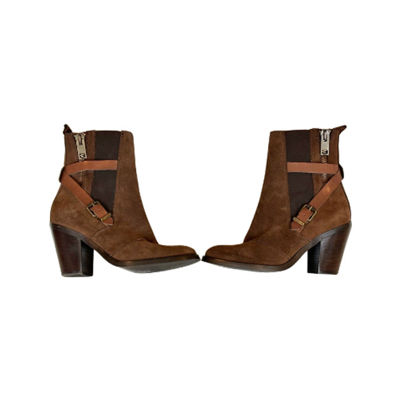 Diesel D-Kinley Dark Brown Suede Cuban Heel Boots 7/37 - Picture 5 of 13